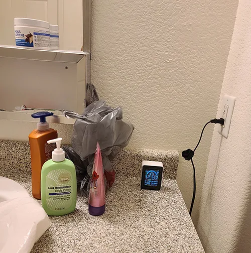Meter location during shower